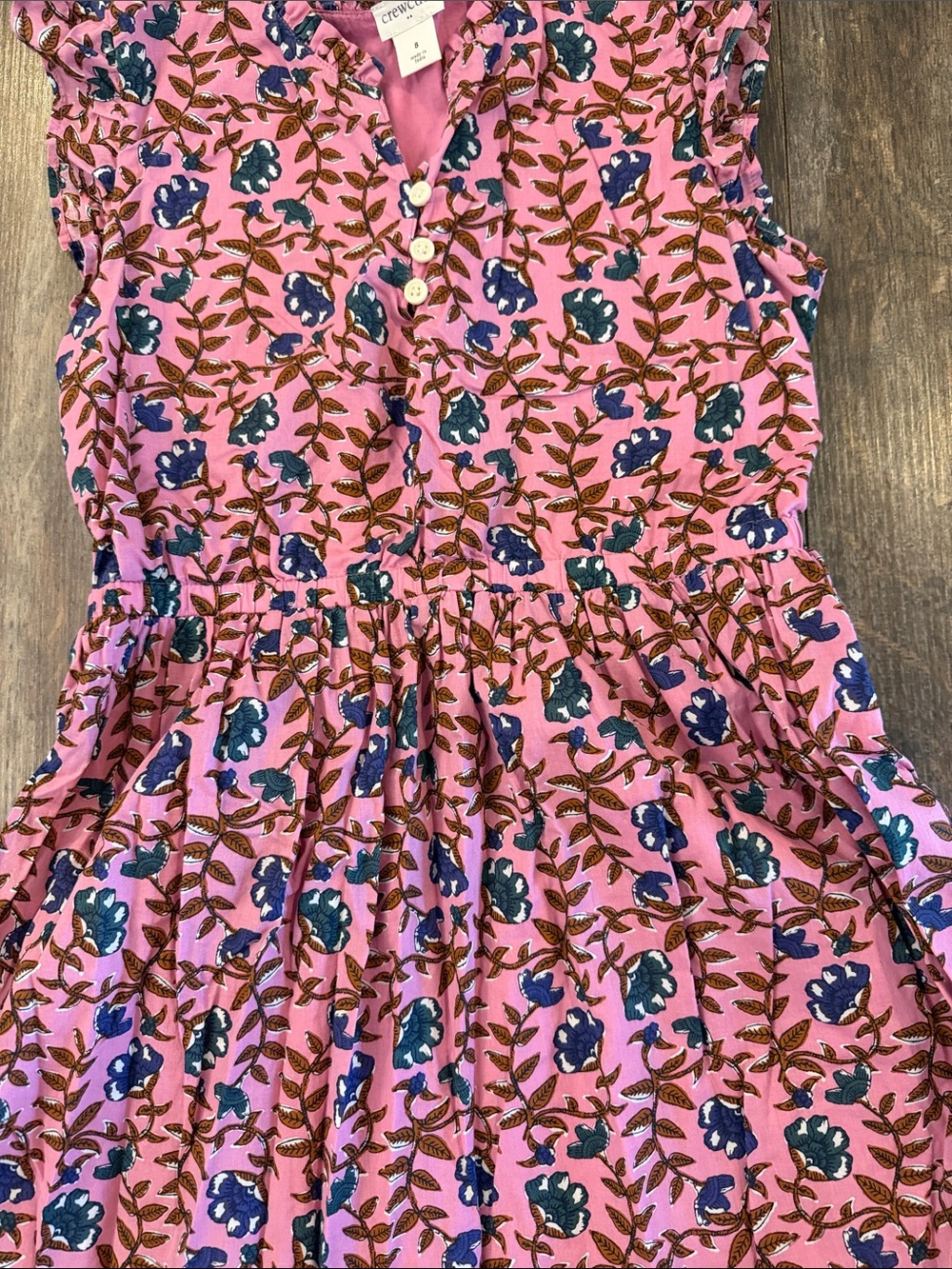 Crewcuts Pink Floral Ruffle Sleeve Tiered Dress - Picture 7 of 14